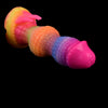 Fantasy Regenbogen Silikon Knot Dragon Dildo